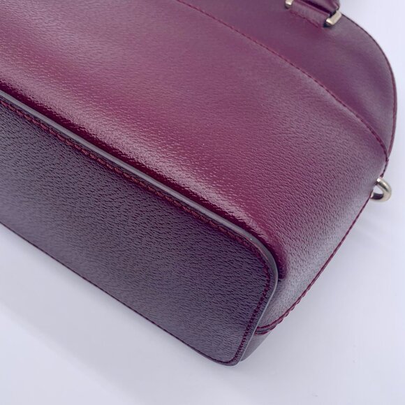 Kate Spade Deep Plum Pebbled Leather Carli Grove Street Satchel Crossbody Bag - Picture 7 of 11